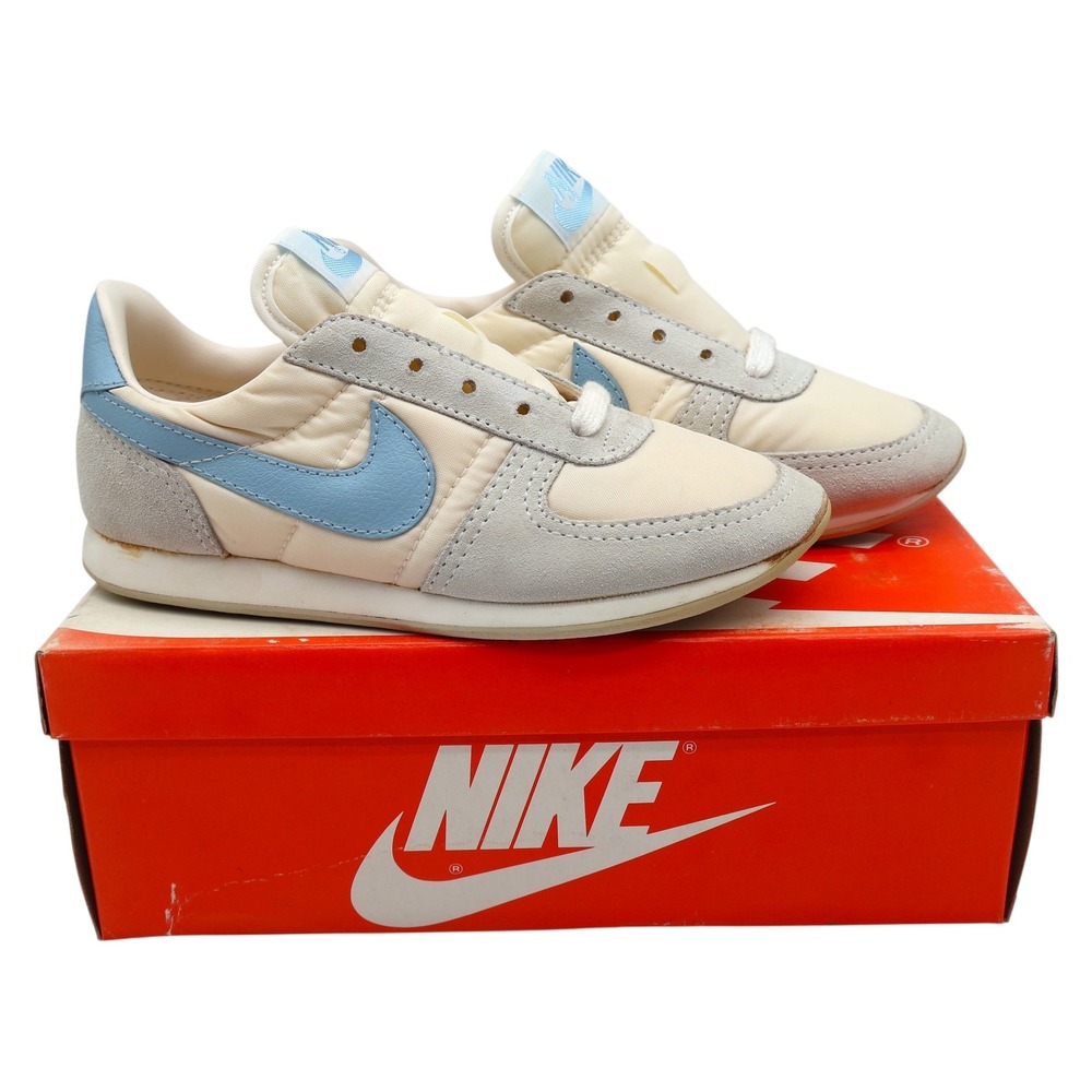 Nike Bongo W/SFT B Kids Size 13 Vintage 1986 Deadstock Beige Blue Sneakers